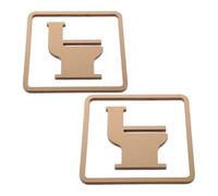 Zerodeko Lot de 2 Plaques de Toilettes en Acrylique Couleur Cuivre Ancien, Panneaux Muraux Genrés pour Salle de Bain, Autocollants Signalétiques Résistants, Adaptés pour Hôtels, Bureaux