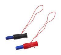 Zerodeko Lot de 2 Sifflets de Survie en Plastique Noir Bleu et Rouge Bleu, Imitation Réaliste du Cri du Canard L’oie, Sifflet Puissant pour Appel Extérieur, Chasse et Activités Plein Air
