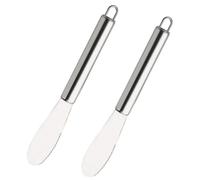 Zerodeko Lot de 2 Spatules en Acier Inoxydable Argentées pour Crème et Fromage, Faciles à Nettoyer, pour Pâtisserie et Restauration