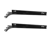 Zerodeko Lot de 2 Supports Noirs pour Étagères en Verre 25 Cm, Acier Épais 1,6 Mm, Support Mural Robuste pour Rayonnage Industriel, pour Entrepôts, Magasins et Rangement Décoratif