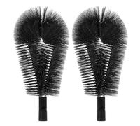 Zerodeko Lot de 2 Têtes de Brosse de Gouttières 24 MM Noir en Polypropylène et Acier Inoxydable Outil Multifonction pour Nettoyage et Débouchage des Gouttières Protège-Gouttières pour