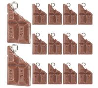 Zerodeko Lot de 20 Breloques Pendentifs en Résine Forme Chocolat Réaliste pour Fabrication de Bijoux Diy, Accessoires pour Boucles D'oreilles et Colliers, Décoration Créative pour
