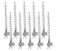 Zerodeko Lot de 20 Clips de Fermeture Éclair en Fer 10 Mm Couleur Noir Mat, Embouts de Cordon pour Fabrication de Bijoux DIY, Fermoirs Solides pour Bracelets Colliers et Chaînes