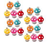 Zerodeko Lot de 20 Mini Breloques en Résine Forme Champignon Épingle Suspendue, Charme DIY Unique pour Boucles D'oreilles et Colliers Couleur Aléatoire