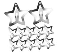 Zerodeko Lot de 20 Pinces à Cheveux à Pression Étoiles Cinq Branches en Métal Argenté, Petites Barrettes Pratiques et Résistantes pour Coiffure Femme Lors de Festivals