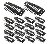 Zerodeko Lot de 20 Pinces à Cheveux pour Extensions, Petites Pinces Support pour Extensions de Cheveux, Taille Dix Dents, en Fer Noir, Maintien Ferme, Accessoires Coiffure pour Filles,
