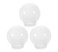Zerodeko Lot de 3 Abat-jour Sphériques en Acrylique Blanc Lait, Diamètre 150 Mm, pour Lampe Extérieure, Plafonnier et Applique Murale, Accessoire de Remplacement pour Lampadaire de Jardin