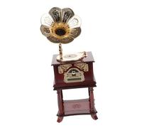 Zerodeko Lot De 3 Boîtes À Musique pour Gramophone Décorations Antiques Rétro Petites Décorations Dorées Vintage Ornement De Bureau Ornement De Gramophone en Métal