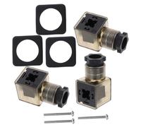 Zerodeko Lot de 3 Boîtes de Jonction Din 43650A 16 avec Voyant Marron Connecteurs pour Électrovannes Accessoires Compatibles Ac 60-240V Connecteurs de Bobine Solénoïde