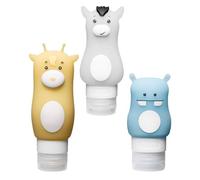 Zerodeko Lot De 3 Bouteilles D'émulsion En Silicone 100 Ml Étanches Petites Flacons De Voyage Pour Cosmétiques Mignonnes Emballage Sous-emballage Pour Soins Peau En Extérieur