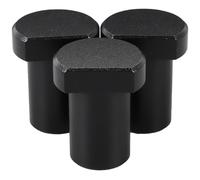 Zerodeko Lot de 3 Butées D’Établi en Alliage D’Aluminium Noir 19 MM Inserts pour Trous pour Chiens Pince Courte pour Établi Bloc de Positionnement pour Travail du Bois pour Rabotage et