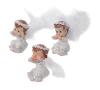 Zerodeko Lot de 3 Figurines D’Ange en Résine Miniatures Petites Statues D’Ange en Prière pour Décoration de Noël Accessoires Décoratifs pour Cheminée Étagère et Table pour Ambiance