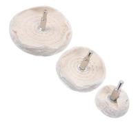 Zerodeko Lot de 3 Set de Set de Roues de Polissage en Tissu Blanc Poignée T, Disque en Coton pour Polisseuse, Nettoyage de Surface et Ébavurage D'objets Peints et Plaqués