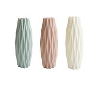 Zerodeko Lot de 3 Vases Décoratifs Nordiques en Plastique PP Épais, Design Anti-Chute, Couleurs Pastel, pour Décoration Intérieure Salon, Bureau, Mariage