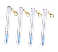 Zerodeko Lot De 4 Applicateurs De Cils Porte-clés, Brosse à Cils 10 Cm, Bleu, Tube Portable Pour Maquillage, Usage Quotidien Et Voyage, Pour Débutants Et Professionnels