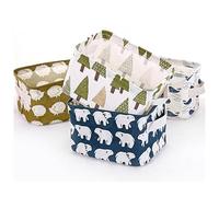 Zerodeko Lot De 4 Bacs De Rangement Compacts En Coton Et Lin Organiseurs De Bureau Aux Formes Animales Uniques Faciles À Transporter Pour Les Voyages Et La Maison