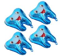 Zerodeko Lot de 4 Ballons de Dent en Aluminium Décoration de Fête pour Baby Shower Ballons Gonflables de Dent Événements Garçon et Anniversaire Fête Thématique