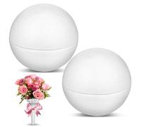 Zerodeko Lot de 4 Demi-Boules en Polystyrène Blanc 15 CM de Diamètre Hémisphères en Mousse Artisanale à Peindre Supports de Bouquets de Mariée et Bricolage Créatif pour Projets