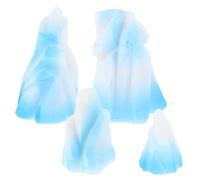 Zerodeko Lot de 4 Figurines Miniatures en Résine D’Icebergs, Décorations Micro-paysages Polaires pour Aquarium et Bureau, Accessoires Décoratifs Petits Objets Thématique Arctique