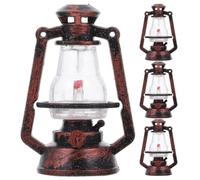 Zerodeko Lot de 4 Petites Lampes à pétrole rétro, lanternes décoratives festives, Mini-lanternes Antiques, Lampes à pétrole Miniatures pour Maison de poupée, 5 cm (2 Pouces), idéales pour Les