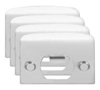 Zerodeko Lot de 4 Plaques de Recouvrement du Trou de Porte en Acier Inoxydable 1-5/8 Pouces Kit de Renforcement pour Gâche de Porte Intérieure Installation Pêne Dormant Accessoires pour