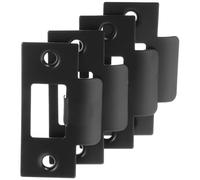 Zerodeko Lot de 4 Plaques de Renfort de Porte en Acier Inoxydable Noir Plaques de Gâche pour Serrure à Pêne Dormant Protection Effractions Compatible Portes Battantes Installation
