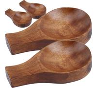Zerodeko Lot de 4 Plats à Sauce en Bois Multifonctionnels Cuisine Maison Design Créatif, Support pour Sauce Soja, Snacks et Baguettes Réutilisable