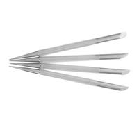 Zerodeko Lot de 4 Repousse-Cuticules Double Tête en Acier Inoxydable Antirouille Outil Poussoir à Ongles Surface Lisse Poignée Antidérapante Ergonomique pour Manucure et Pédicure