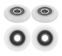 Zerodeko Lot de 4 Roulettes pour Porte Coulissante Verre, Poulies Silencieuses 28 MM, Rails et Guide Adaptés pour Salle de Bain, Remplacement Solide et Facile à Installer