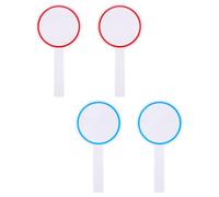 Zerodeko Lot de 4 Tableaux de Score Portables Effaçables à Sec, Planches Rigides 10x20 Cm, Recto Blanc Cercles Bleus et Rouges, Tableau Blanc Portable pour Vote, Notation et Jeux Scolaires