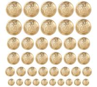 Zerodeko Lot de 40 Boutons Vintage en Laiton Doré pour Manteaux et Blazers, Accessoires de Couture Diy, Décoration Élégante et Remplacement Facile pour Vêtements