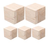 Zerodeko Lot de 5 blocs de bois brut pour loisirs créatifs - Petits cubes carrés en bois de balsa 2x2 pouces - Panneaux vierges en tilleul pour la construction de tables à sable