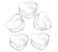 Zerodeko Lot de 5 Boîtes à Bonbons Transparentes de Cœur 85X8X4 CM en Acrylique Petites Boîtes pour Dragées Chocolats et Présents de Fête Emballage Mariage et Fête Prénatale