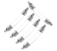 Zerodeko Lot de 5 Pendentifs Fioles en Verre Transparent 6 MM Bouchons Vissés en Cuivre Blanc Mini Flacons à Vœux pour Bijoux Conservation Souvenirs Présents Mariage Rangement Petit