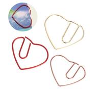 Zerodeko Lot de 50 Trombones Métalliques de Cœur, Pinces à Reliure Créatives pour Bureau et École, pour Marque-pages et Scrapbooks Couleur Aléatoire