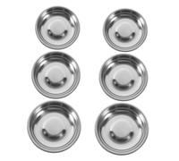 Zerodeko Lot de 6 Assiettes Rondes en Acier Inoxydable pour Condiments Petits Plats à Sauce Compatible Sauce Soja pour Dîner et Apéritif Ensemble de 3 Tailles