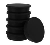 Zerodeko Lot de 6 Bouchons Étanches en Silicone Noir Résistants à la Chaleur pour Tubes de 2 Pouces Diamètre Intérieur Bouchons Ronds Réutilisables pour Plomberie Bouteilles et