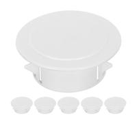 Zerodeko Lot de 6 bouchons pour orifices de climatiseur de 6,35 à 7,62 cm | Bouchon de conduit amovible en plastique blanc, plaque de protection pour orifice d'évacuation, protège la sortie de