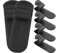 Zerodeko Lot de 6 Crochets Autocollants en Plastique Noir Coins Arrondis, Adhérence Forte, Support Portable pour Parapluie et Petits Objets, Derrière Portes et Murs