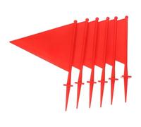 Zerodeko Lot de 6 Drapeaux de Marquage Rouges en Abs pour Pelouse, Jardin et Irrigation, Fanions Triangulaires Robustes pour Identification Arroseurs et Aménagement Paysager
