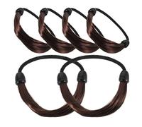 Zerodeko Lot de 6 Élastiques à Cheveux Fins Tressés Brun Foncé Haute Élasticité Invisibles et Adaptés pour Queues de Cheval Perruques et Accessoires Coiffure Femme Usage Quotidien et