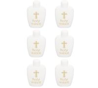 Zerodeko Lot de 6 Flacons d'eau Bénite Vides, Décorés d'une Croix, pour Pâques, Baptême Ou Toute Autre Fête Chrétienne Ou Catholique. Contenance : 60 ML.