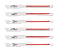 Zerodeko Lot de 6 Marqueurs Beauté Étanches Rouges en Plastique, Stylo de Positionnement Précis et Portable pour Maquillages de Mariages et Performances sur Scène