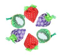Zerodeko Lot de 6 Paquet Fourre-Tout Pliables en Nylon Légers et Compacts, Forme Fruitée, pour Courses et Rangement Pratique Plusieurs Styles