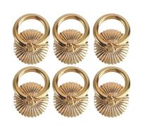 Zerodeko Lot de 6 Poignées de Meuble en Alliage de Zinc Doré Brossé, Style Européen Minimaliste, Adaptées pour Armoires Cuisine et Chambre, Remplacement et Réparation