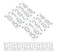 Zerodeko Lot de 6 Sets de Autocollants Numéros Boîte aux Lettres Blancs Réfléchissants 2 Pouces Imperméables Fluorescents pour Extérieur, Adhésifs Chiffres Amovibles pour Poubelle