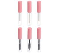 Zerodeko Lot de 6 Tubes Vides pour Mascara et Eyeliner en PET Flacons Transparents 5 Ml avec Bouchons Roses Réutilisables et Portables pour DIY Maquillage et Voyage