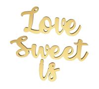 Zerodeko Love is Sweet Lettres Géantes en Bois Doré Décoration de Table de Mariage, Centres de Table pour Réception, Signe d'amour pour Anniversaire, Saint-Valentin, Enterrement de Vie