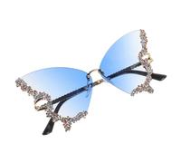 Zerodeko Lunettes de Soleil Originales sans Monture Verres Anti-uv en Résine et Métal, pour Camping et Soirées Disco