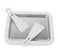 Zerodeko Machine à Glace Compacte et Fiable en Plastique et Aluminium pour Usage Domestique, pour Garçon et Filles, Plateau de Crème Glacée Roulée Blanc Stylé